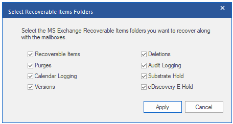 You can also simplify the recovery of deleted items by using the Recoverable Items Folder button and select to recover version, purges, deletion, and other items.
